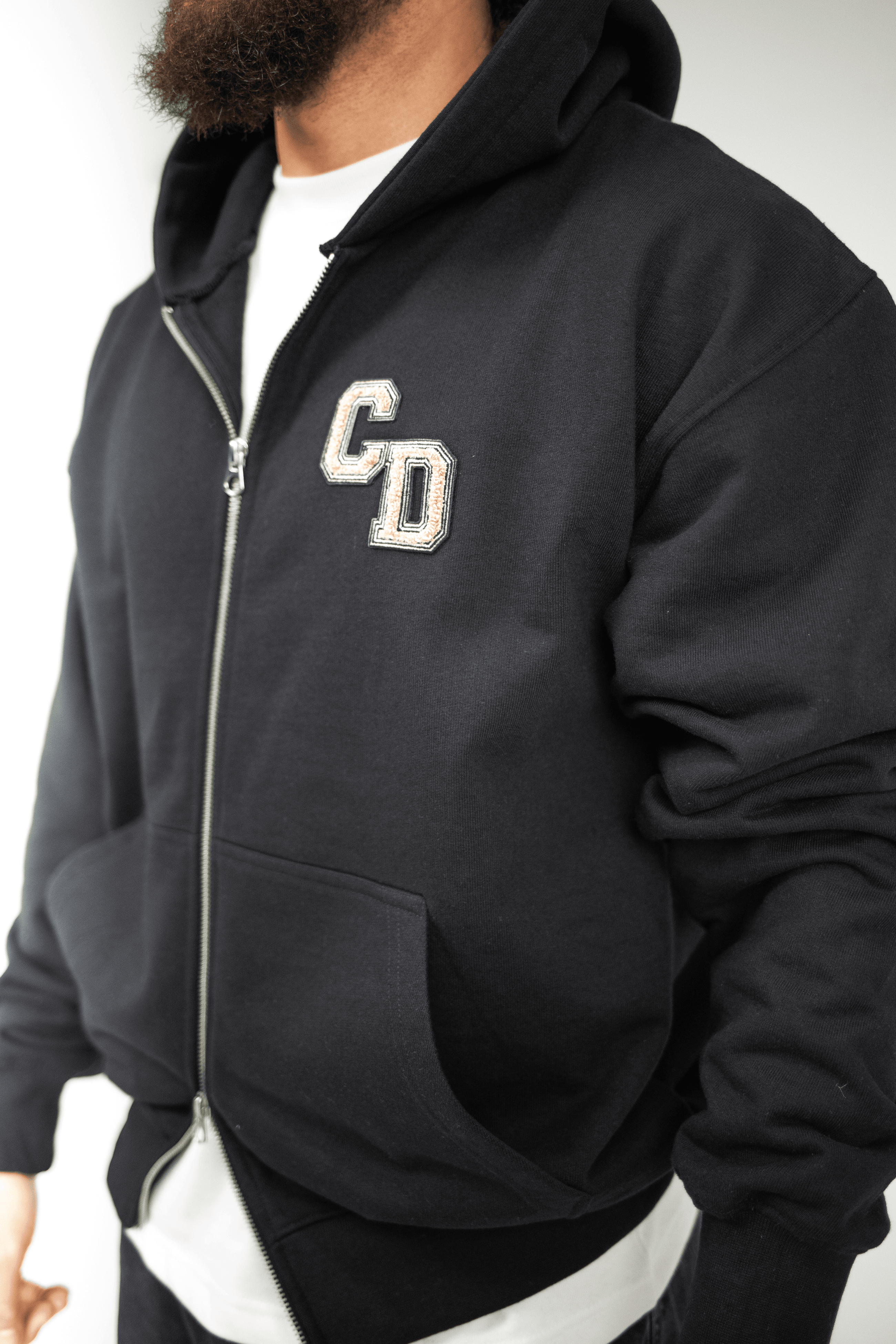 CD Logo Zip Hoodie - Black