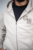 CD Logo Zip Hoodie - Washed Brown