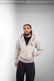 CD Logo Zip Hoodie - Washed Brown