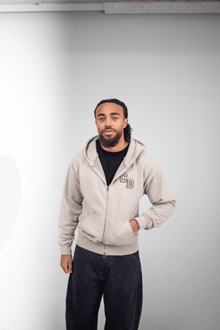 CD Logo Zip Hoodie - Washed Brown