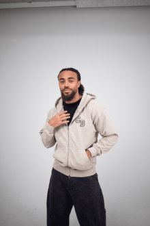 CD Logo Zip Hoodie - Washed Brown