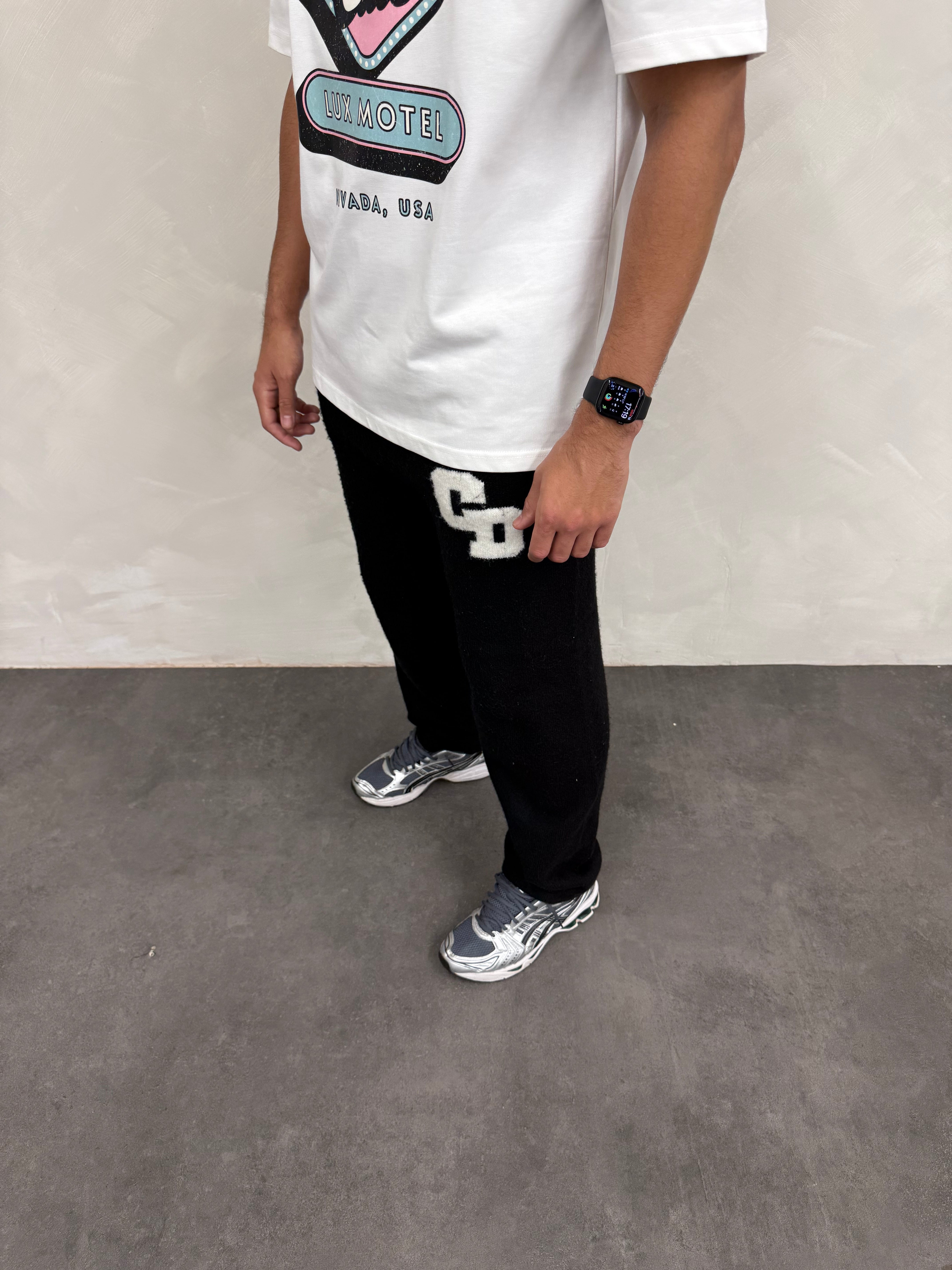 CD Logo Knit Joggers - Black