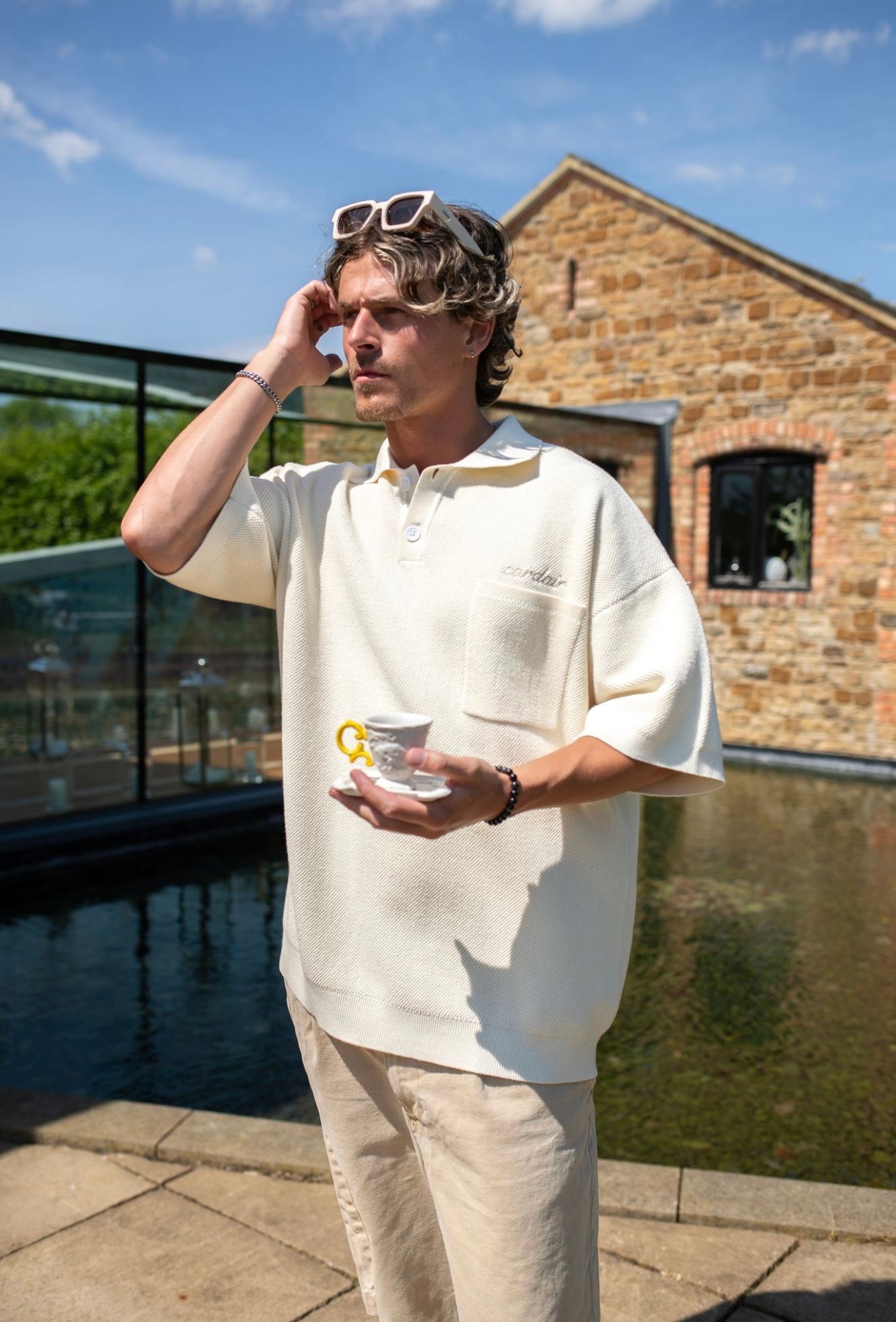 Resort Knit Polo Shirt - Ecru