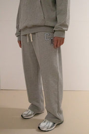 CD Logo Embroidered Sweatpants - Grey Marl