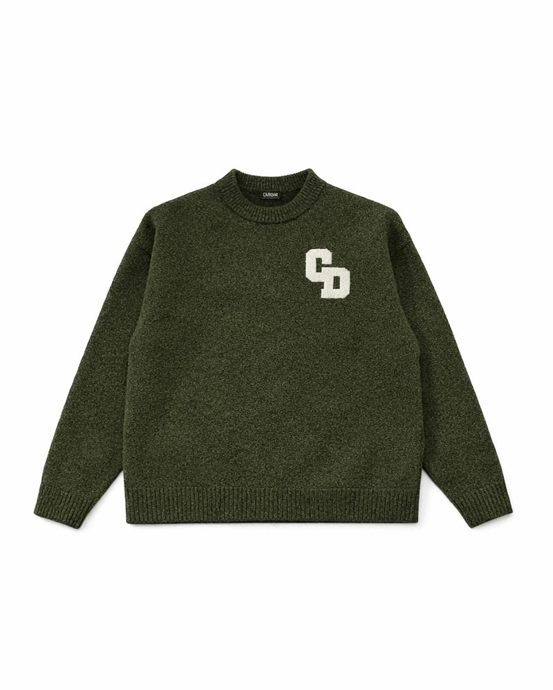 CD Logo Knit Sweater - Olive