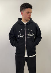 Embroidered Star Hoodie - Black