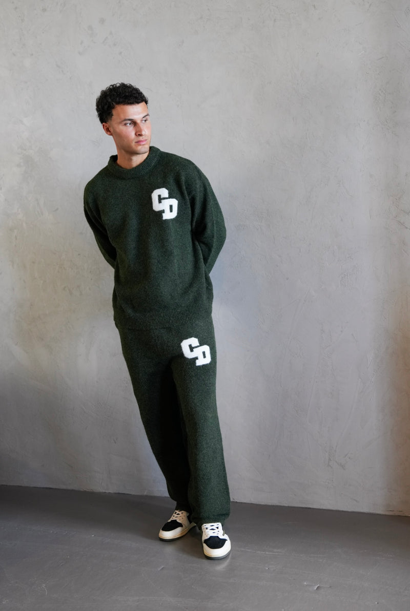 CD Logo Knit Sweater - Olive