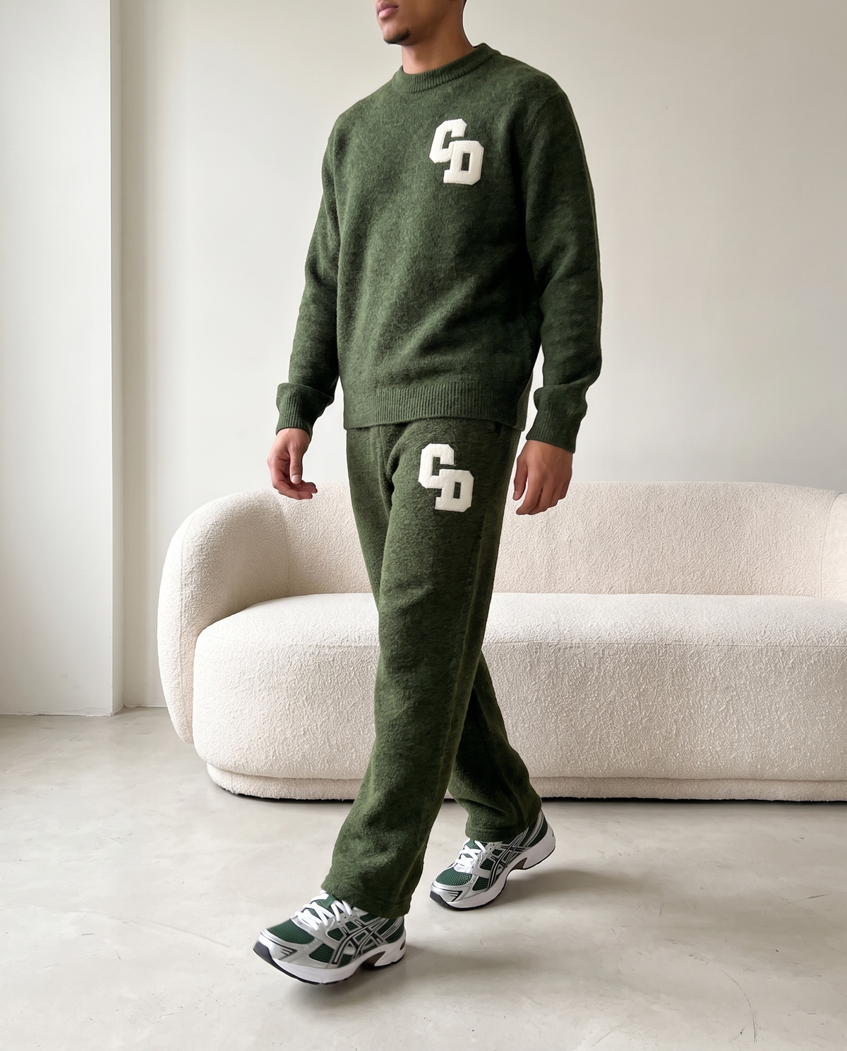 CD Logo Knit Sweater - Olive