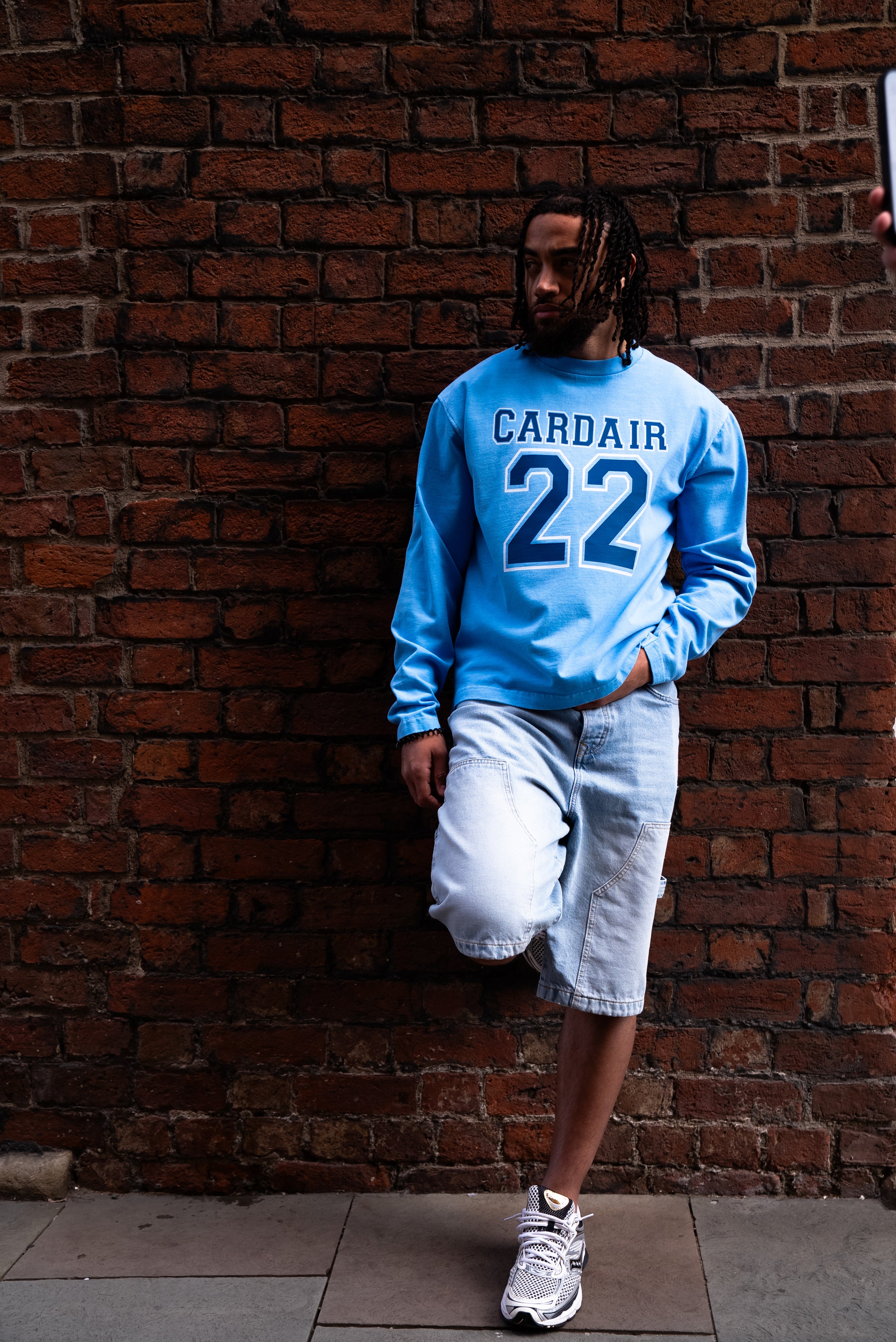 Varsity Long Sleeve T Shirt - Sky Blue