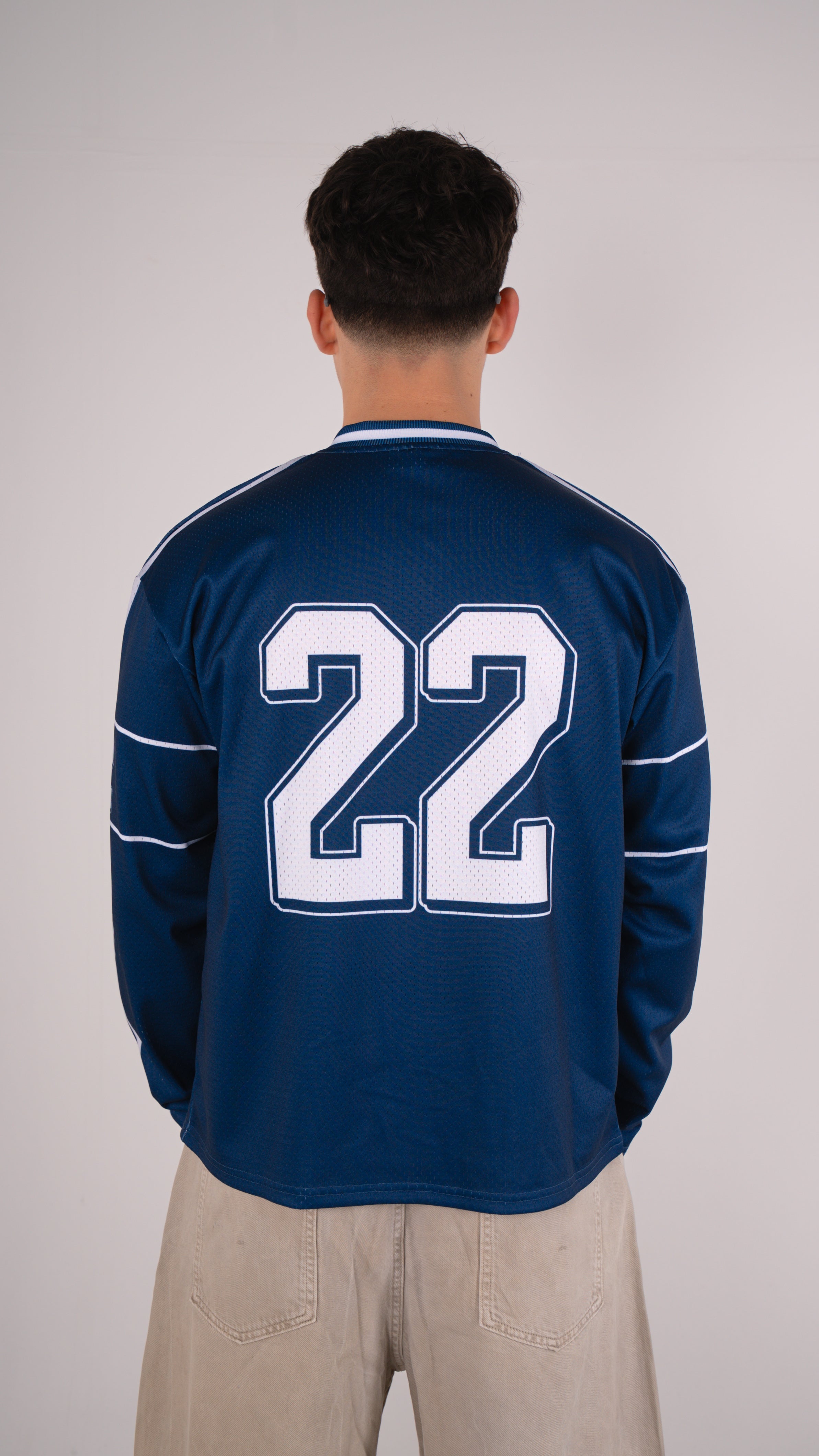 Long Sleeve Club Mesh Jersey - Navy Blue