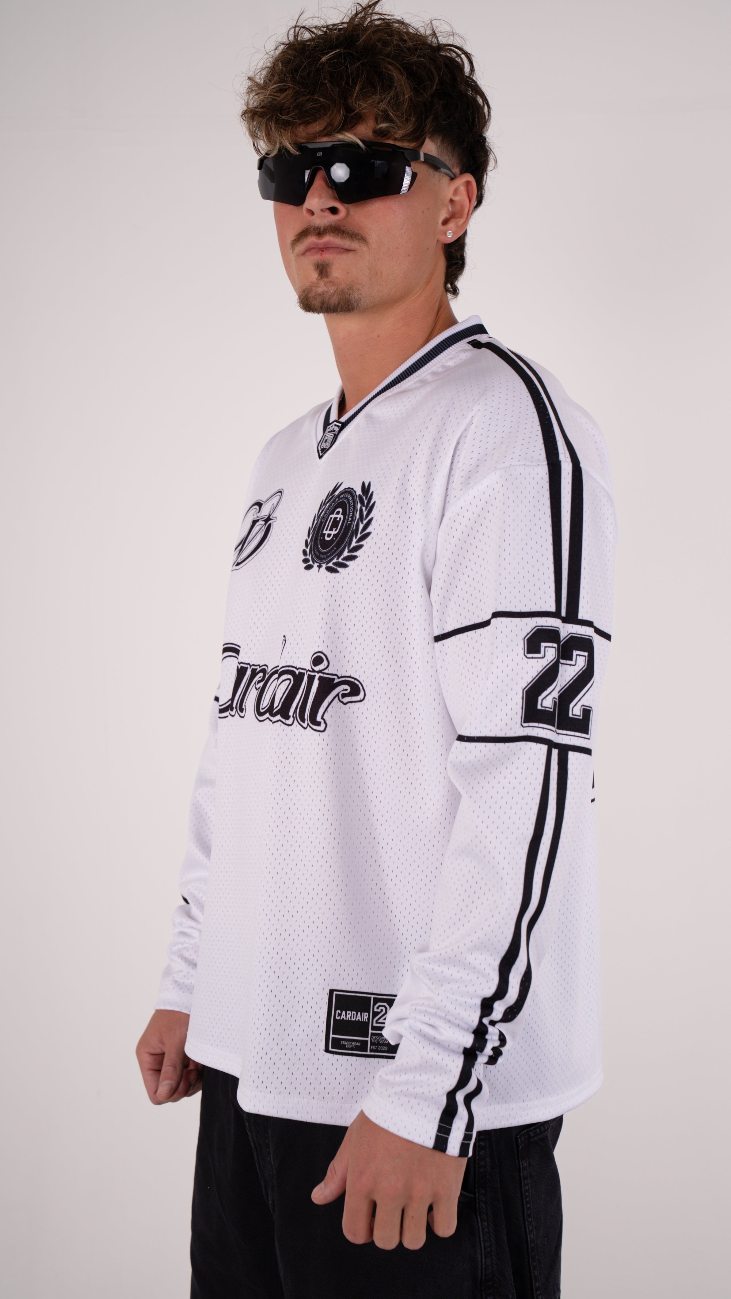 Long Sleeve Club Mesh Jersey - White