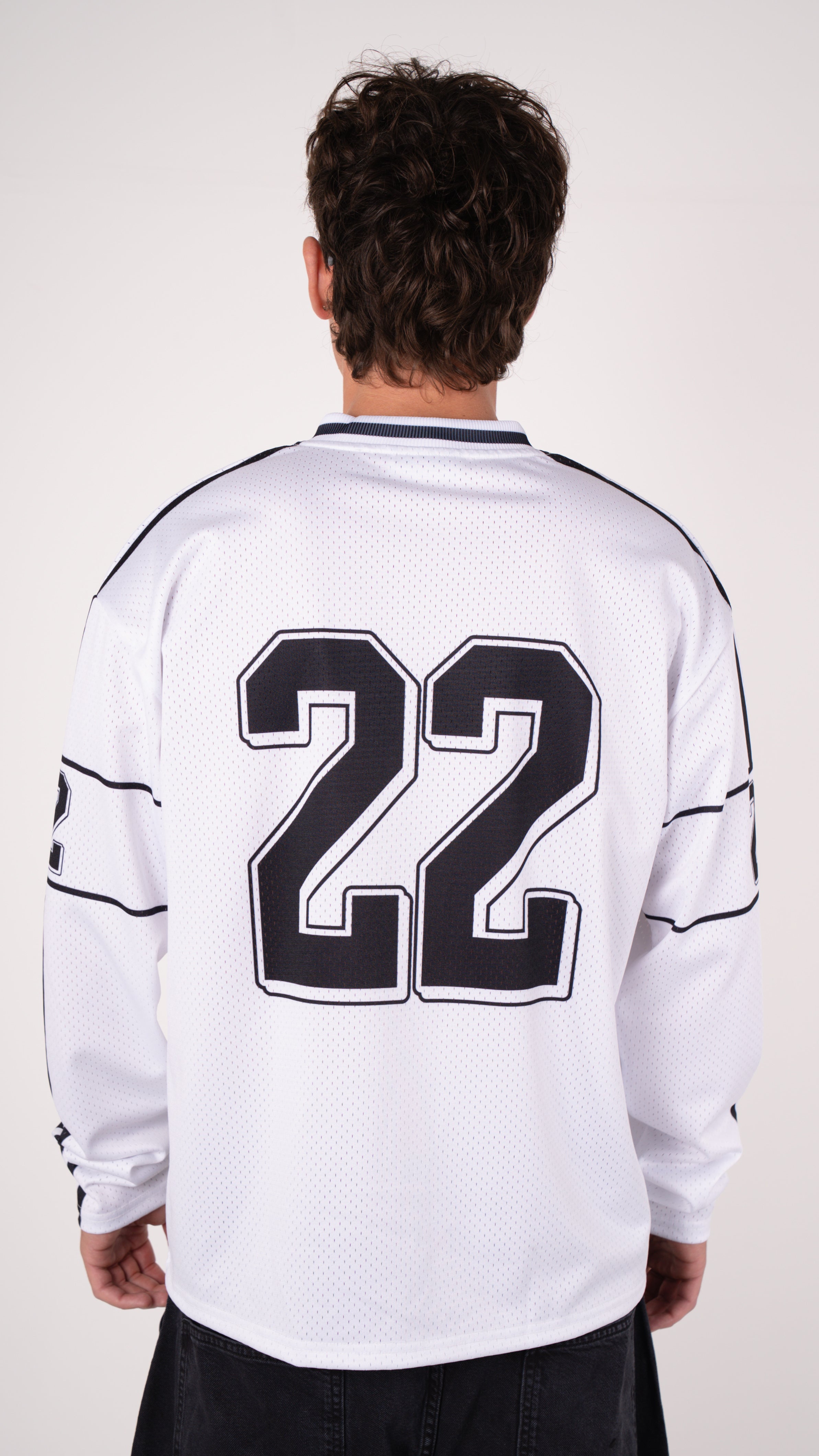 Long Sleeve Club Mesh Jersey - White