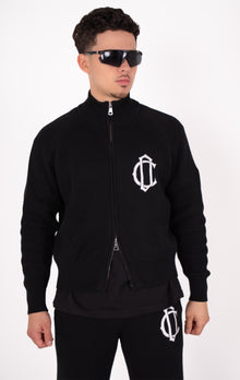 CD Emblem Knit Track Top - Black