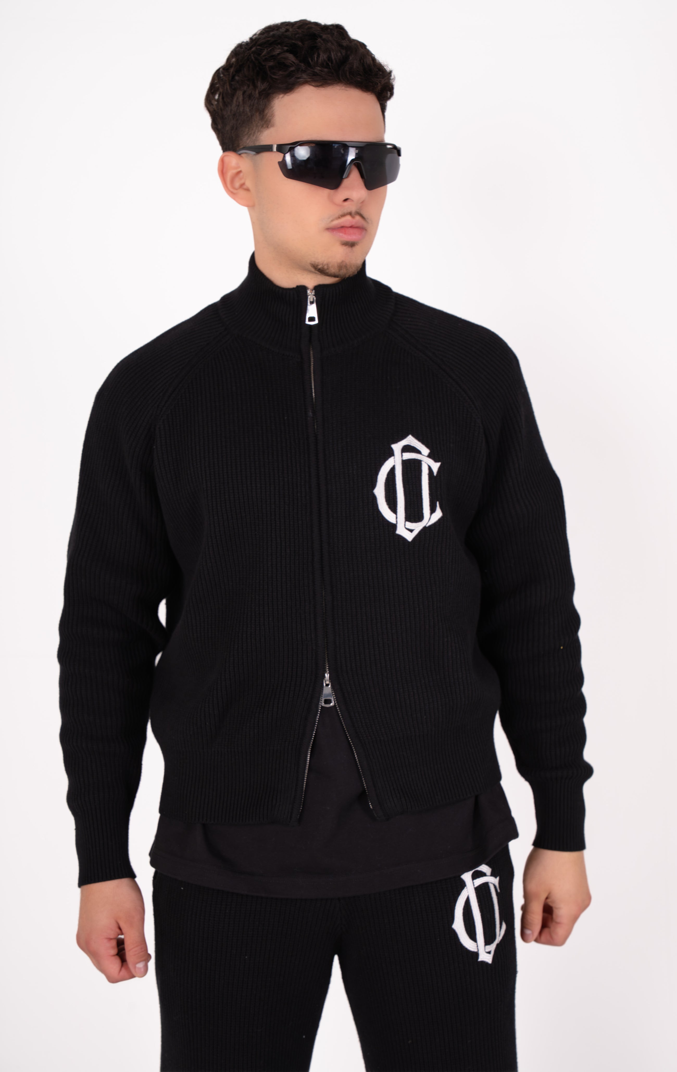 CD Emblem Knit Track Top - Black