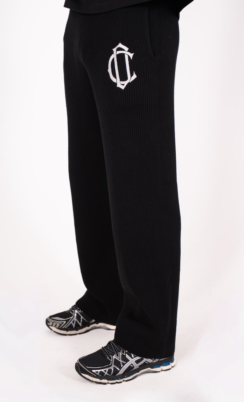 CD Emblem Knit Joggers - Black