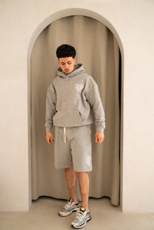 Embroidered Heart Hoodie - Grey
