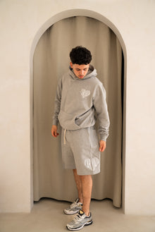 Embroidered Heart Shorts - Grey
