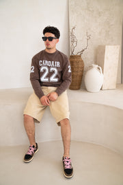 Varsity Long Sleeve T Shirt - Brown