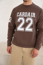 Varsity Long Sleeve T Shirt - Brown
