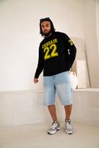 Varsity Long Sleeve T Shirt - Black