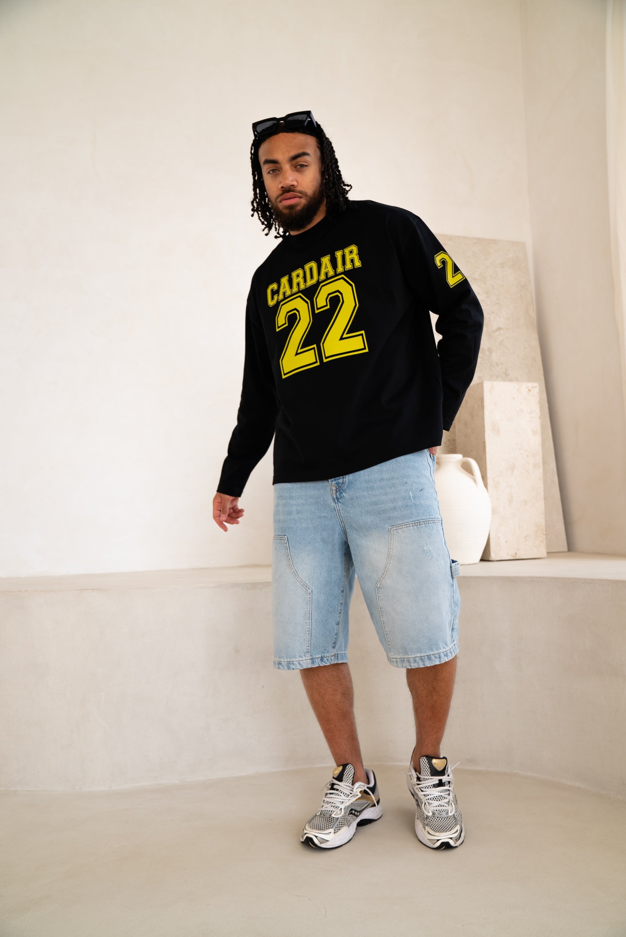 Varsity Long Sleeve T Shirt - Black