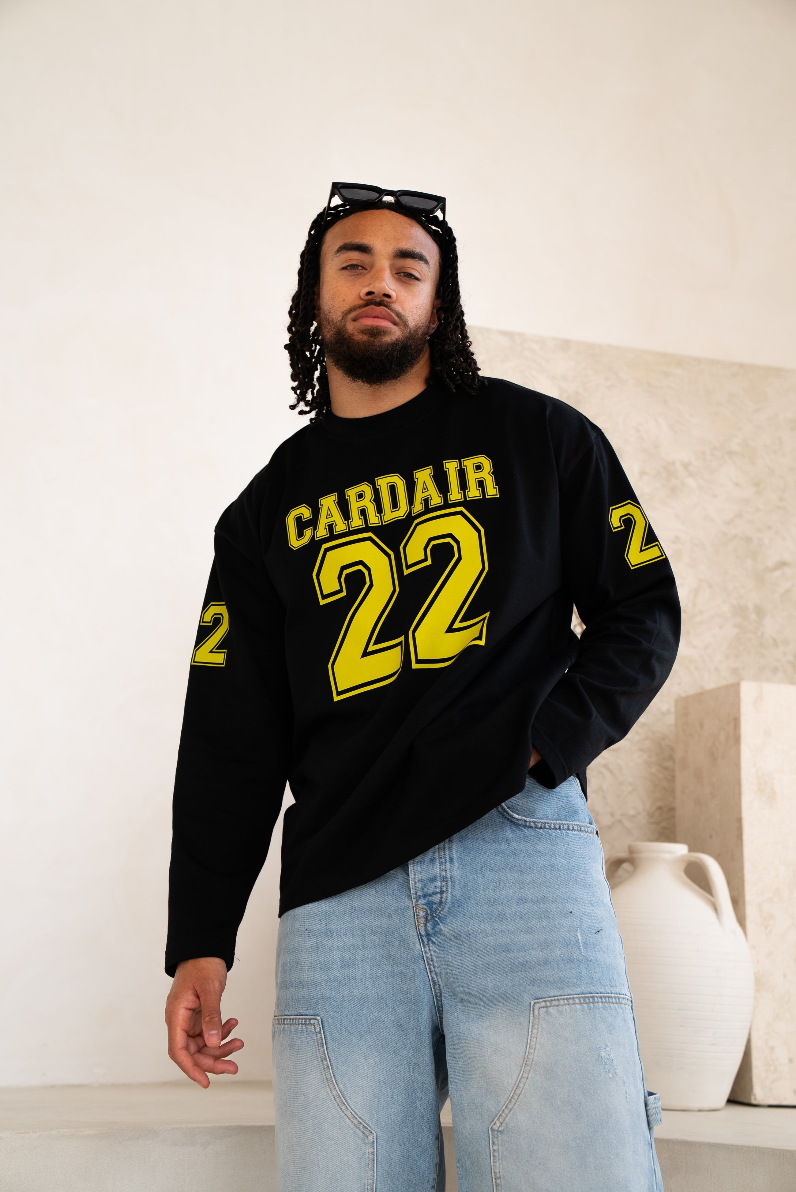 Varsity Long Sleeve T Shirt - Black