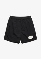 Embroidered Patch Swim Shorts - Black