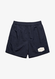 Embroidered Patch Swim Shorts - Navy