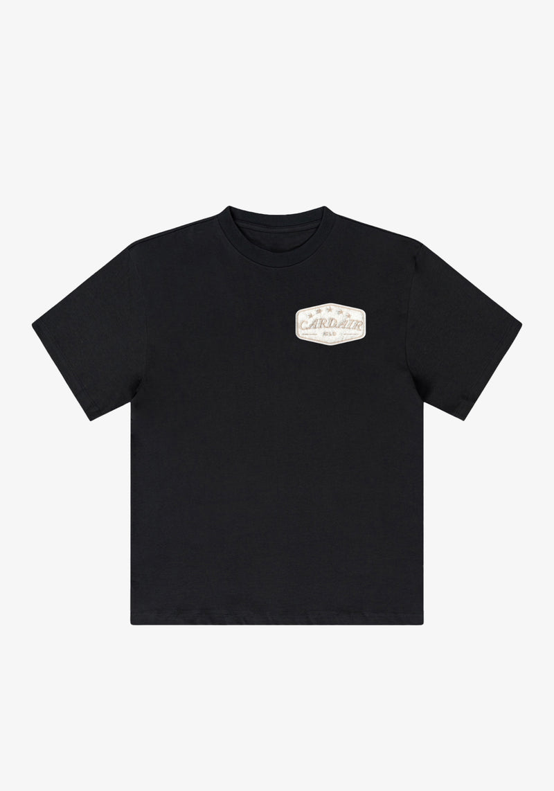 Embroidered Patch T Shirt - Black