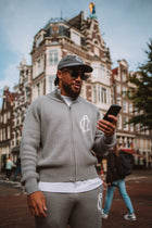 CD Emblem Knit Track Top - Grey