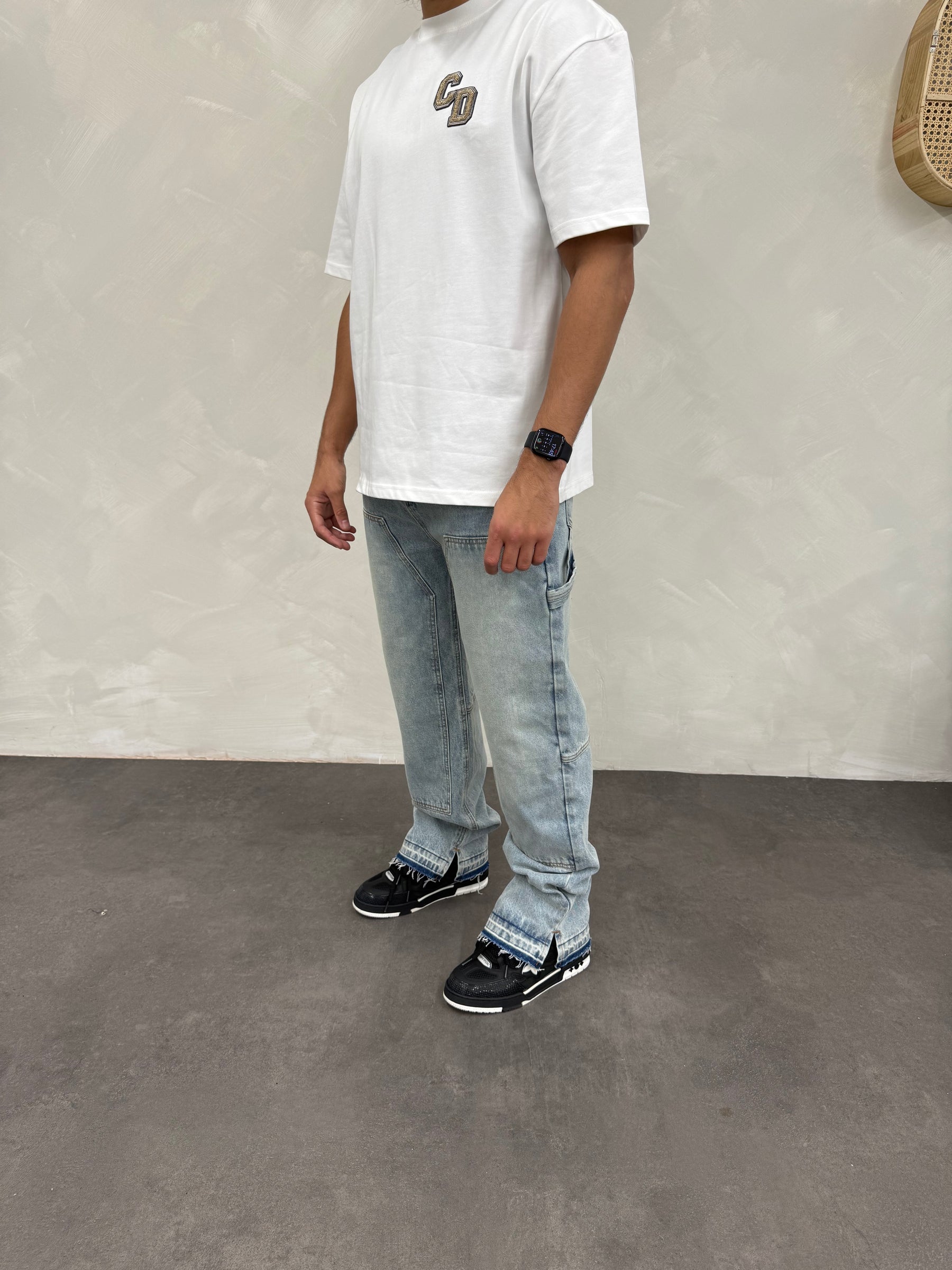 Split Hem Carpenter Jeans - Blue