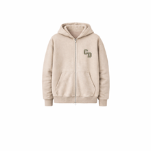 CD Logo Zip Hoodie - Washed Brown