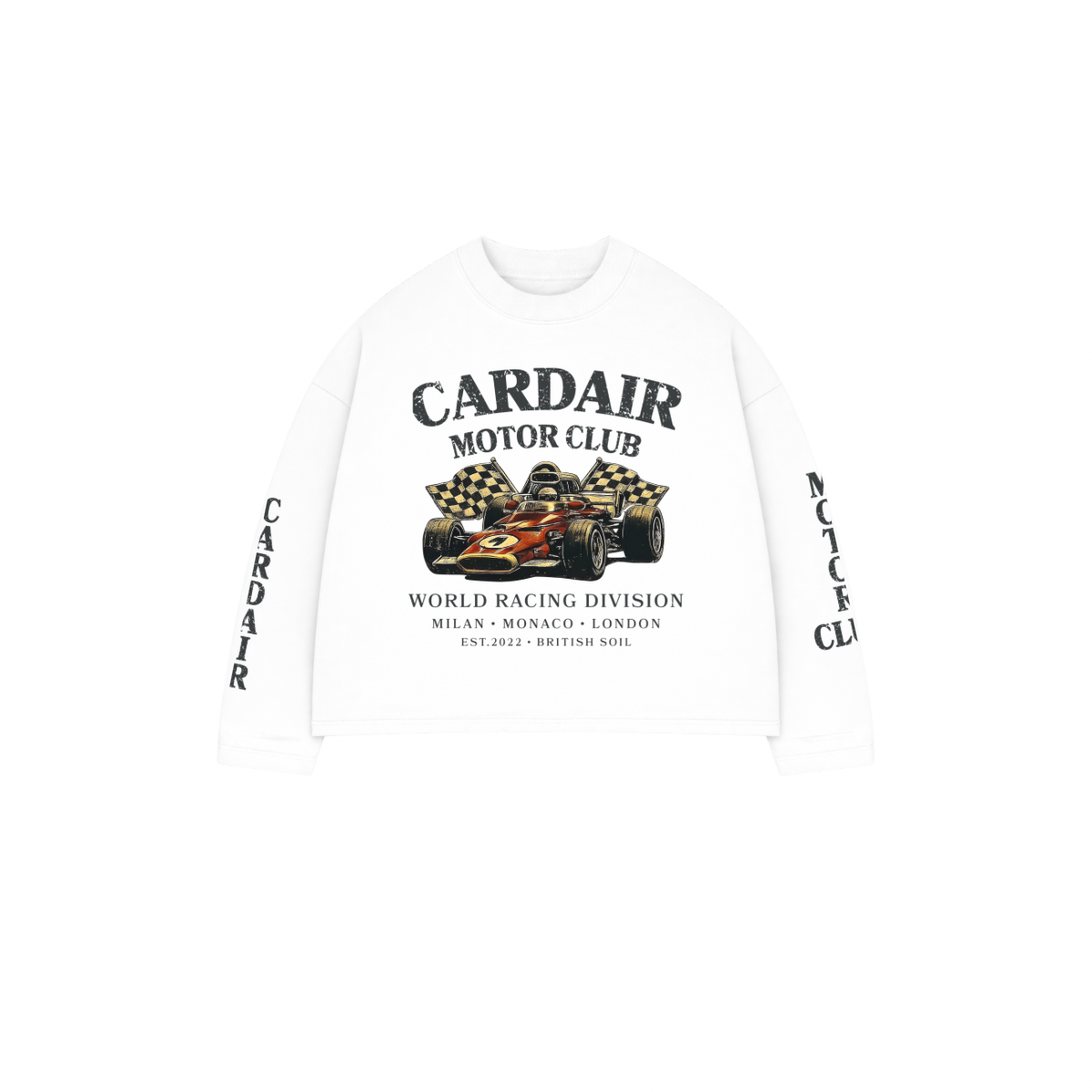 Motor Club Long Sleeve T Shirt - White