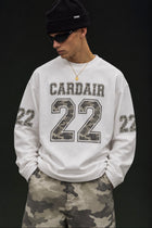 Camo Varsity Long Sleeve T Shirt - White