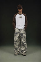 Studio Long Sleeve T Shirt - White/Brown