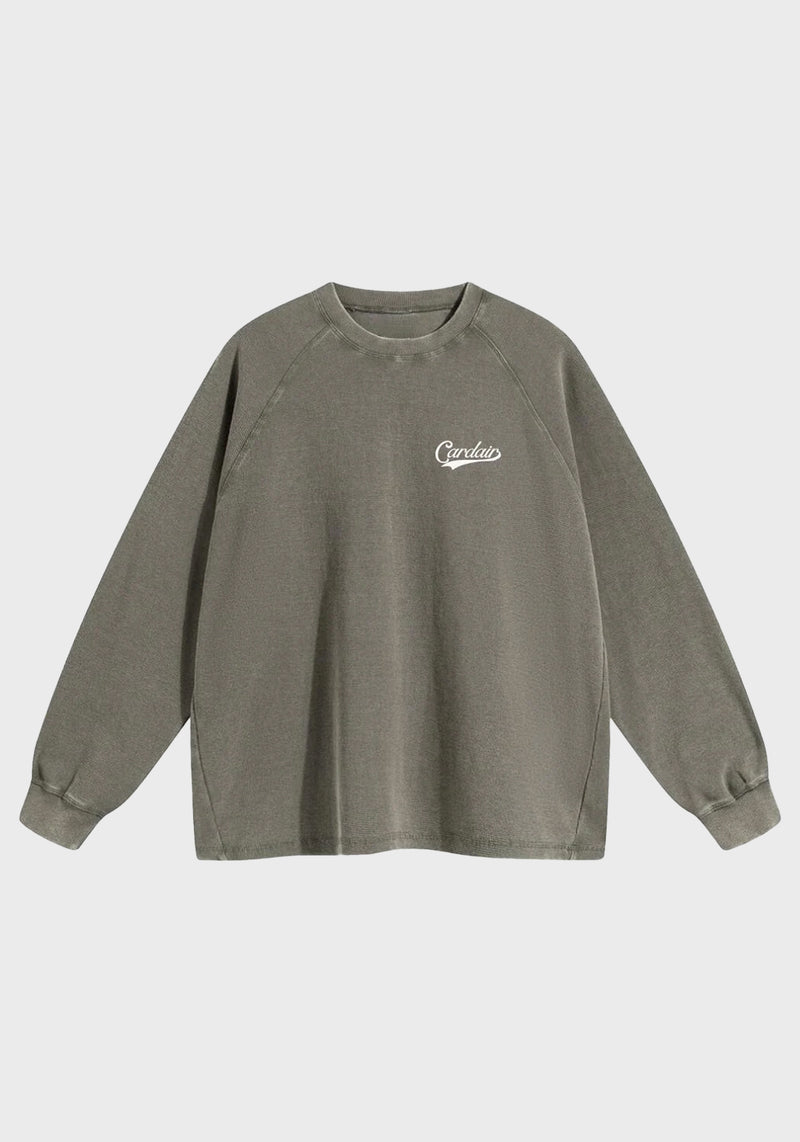 Long Sleeve Waffle T Shirt - Faded Beige