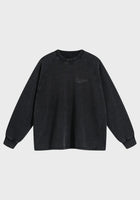Long Sleeve Waffle T Shirt - Faded Black