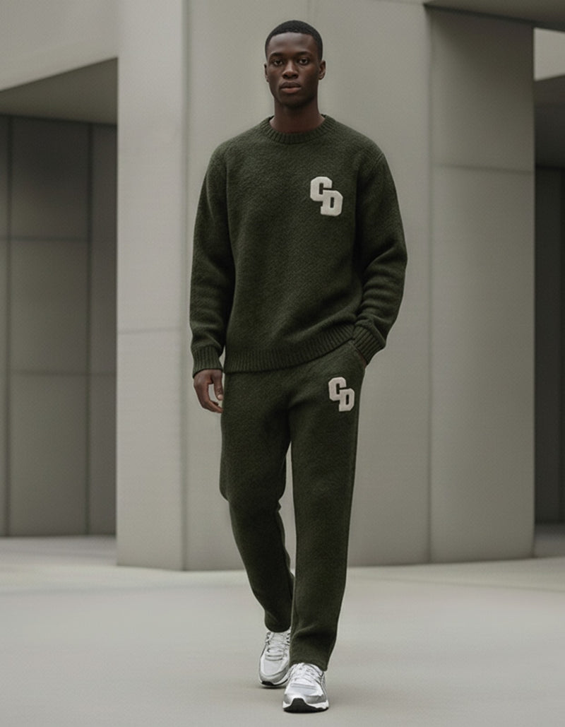 CD Logo Knit Sweater - Olive