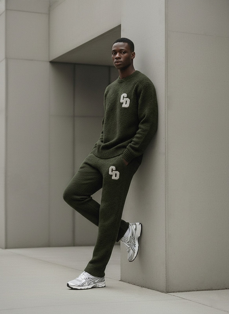 CD Logo Knit Joggers - Olive