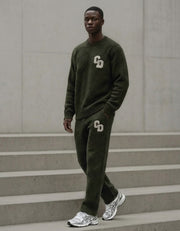 CD Logo Knit Joggers - Olive