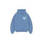 Embroidered Heart Hoodie - Blue