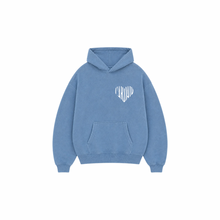Embroidered Heart Hoodie - Blue