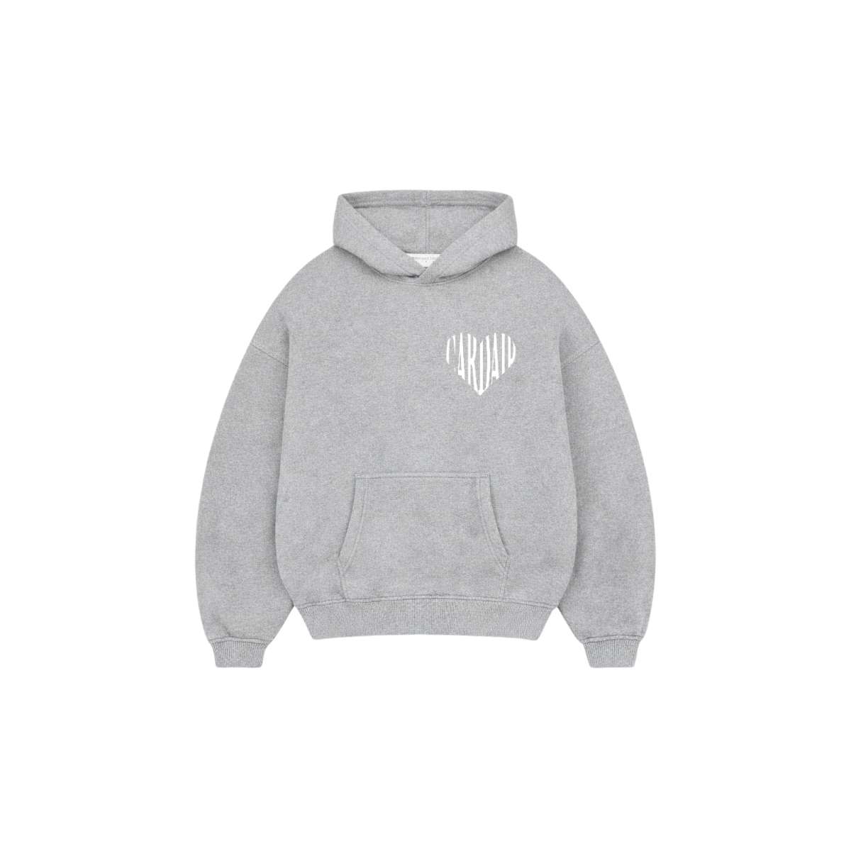 Embroidered Heart Hoodie - Grey