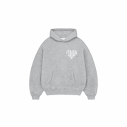 Embroidered Heart Hoodie - Grey