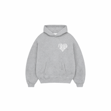 Embroidered Heart Hoodie - Grey