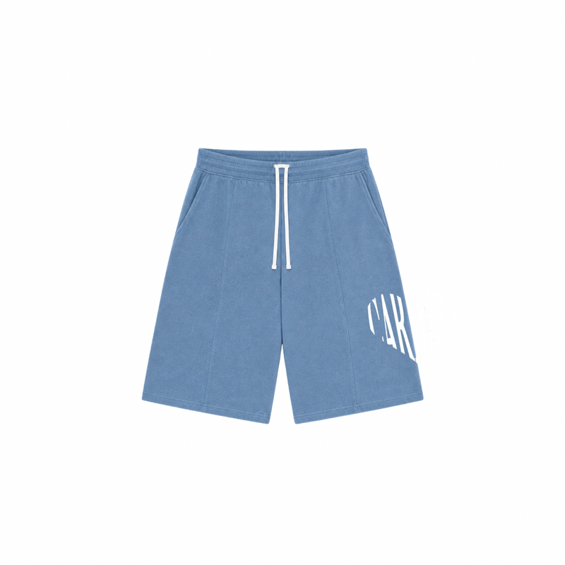 Embroidered Heart Shorts - Blue