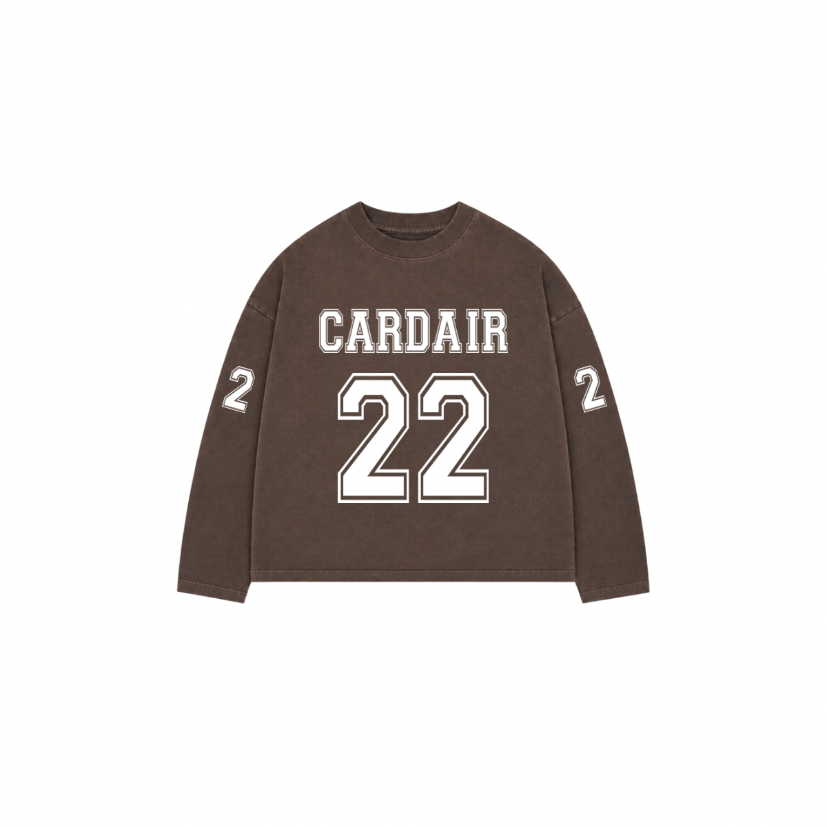 Varsity Long Sleeve T Shirt - Brown