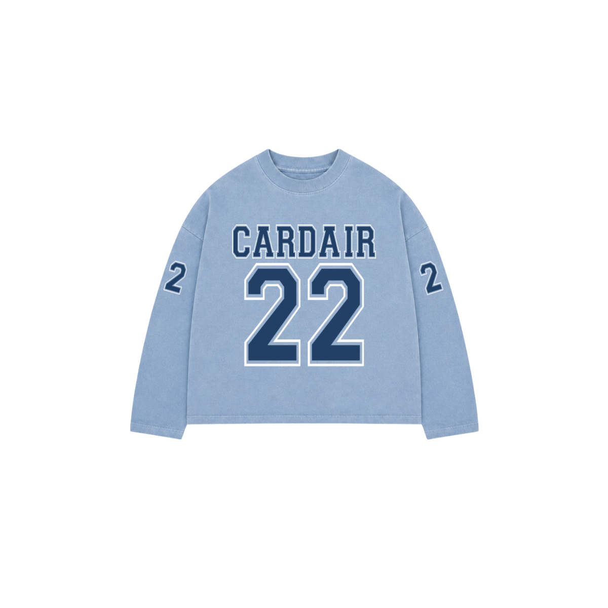 Varsity Long Sleeve T Shirt - Sky Blue