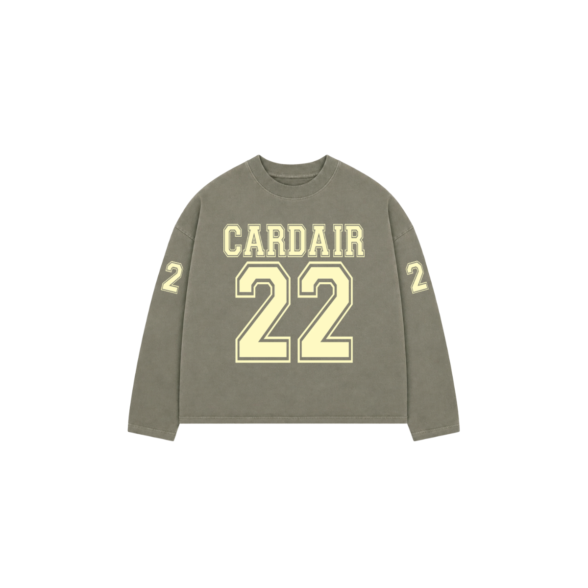 Varsity Long Sleeve T Shirt - Olive