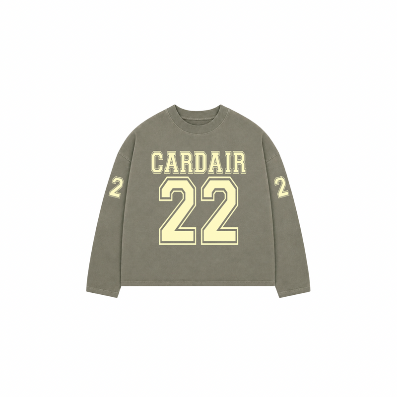 Varsity Long Sleeve T Shirt - Olive